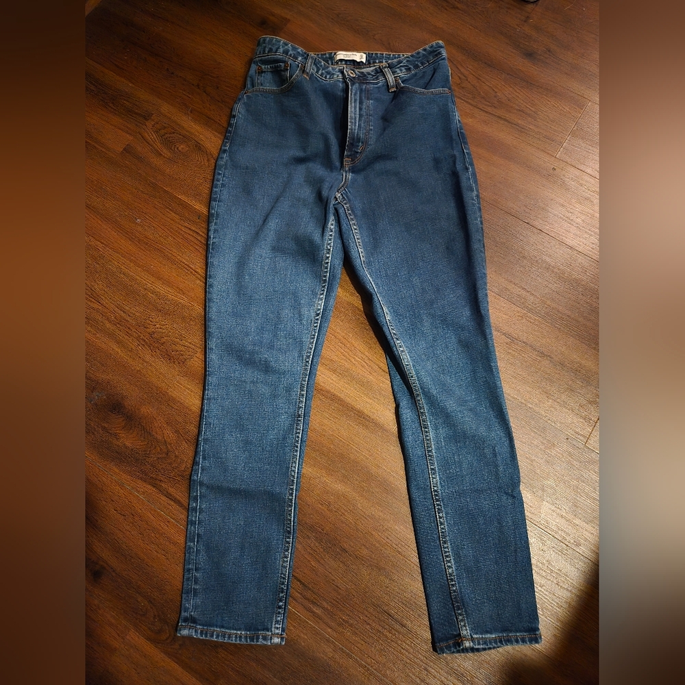 High-Waisted Blue Skinny Jeans Abercrombie